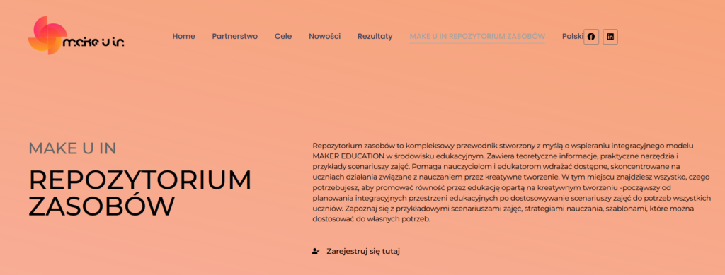 Postępy prac projektowych - Repozytorium zasobów MAKE U IN
